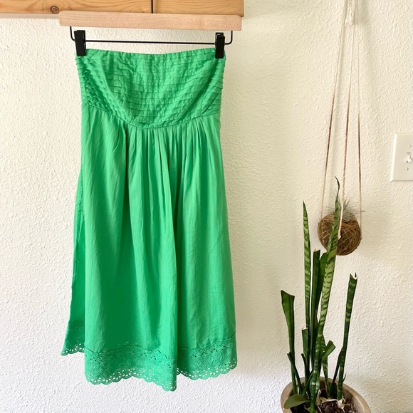 J. Crew Dresses & Skirts - J. Crew spring green strapless cotton dress